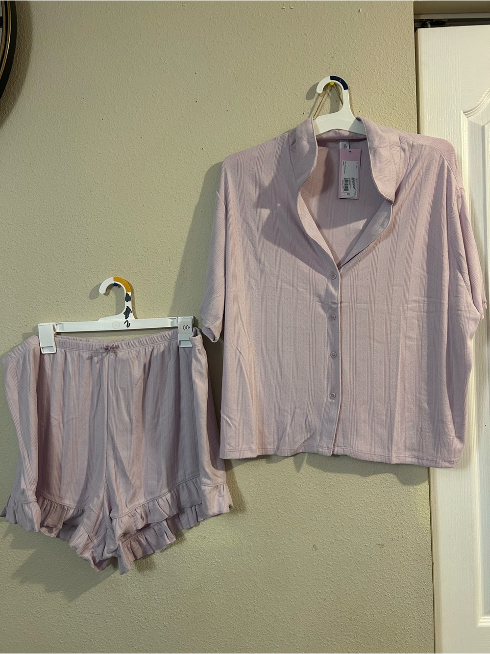 Women's pale orchid Button-Front Pajama Set